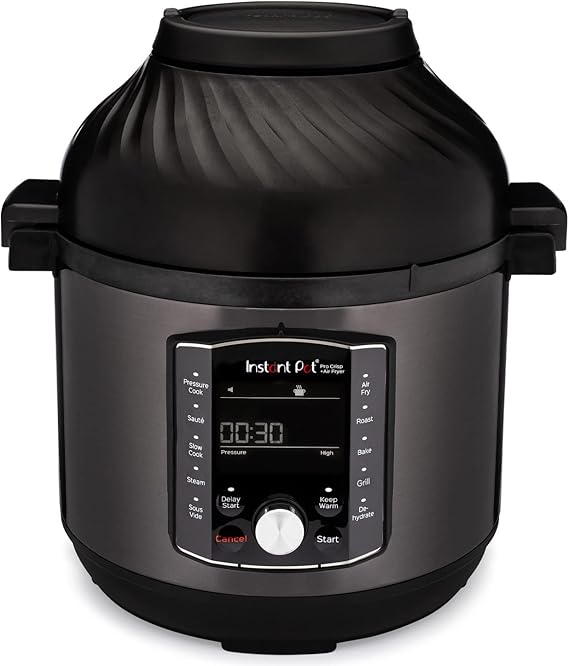 Instant Pot Pro Crisp 11-in-1 Electric Multi Cooker - Pressure Cooker, Air Fryer, Slow Cooker, Steamer, Griller, Dehydrator and Sous Vide Machine -Black Stainless Steel, 1500 W, 7.6L - Best Features