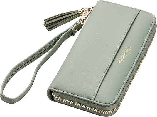 Travelambo Womens Wallet Tassel Bifold Ladies Cluth Wristlet Wrist strap Long Purse - Best Features