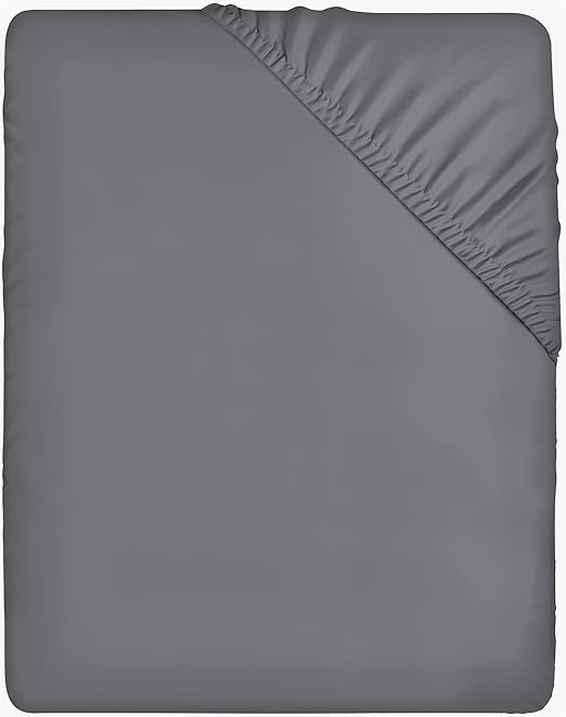 Utopia Bedding Fitted Sheet Double, Grey - Deep Pocket 14 inch (35 cm) - Easy Care - Soft Brushed Microfibre Fabric - Shrinkage and Fade Resistant - Bottom Sheet - Best Features